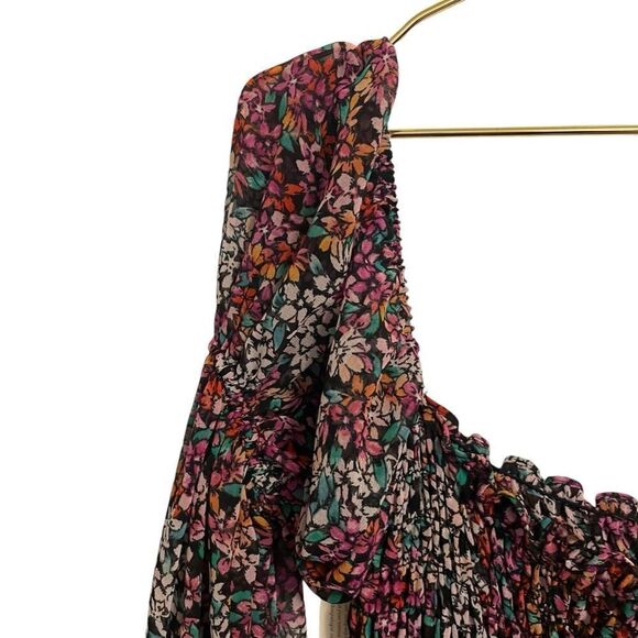 MISA Los Angeles Rashida Dress Nazirah Floral Smocked Midi Size Small NWT - Picture 6 of 10